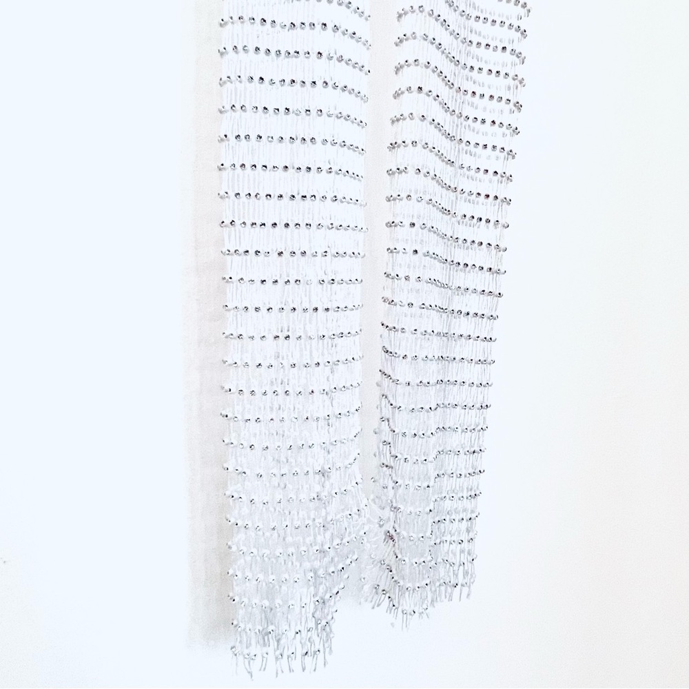 White Rhinestone Fishnet Tights / Stockings - Picture 7 of 7